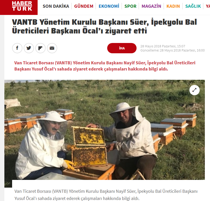 Vantb Yönetim Kurulu Başkanı Süer İpekyolu Bal Üreticileri Başkanı Öcal'ı Ziyaret Etti